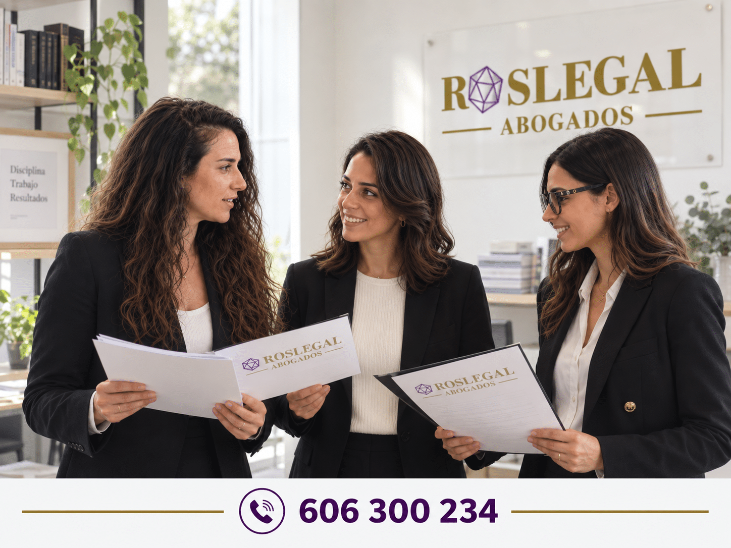 Equipo de Ros Legal Abogados con teléfono de contacto